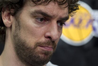 Gasol, durante la rueda de prensa