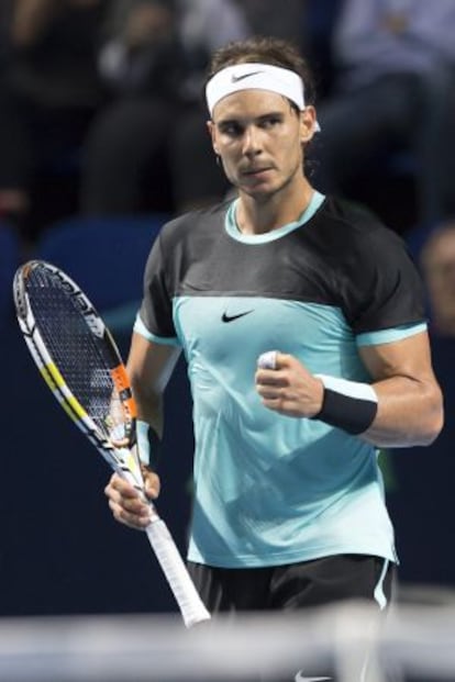 Nadal, en su duelo con Dimitrov.