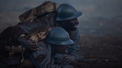 Omar Sy, with his on-screen son, in 'Father and Soldier.'