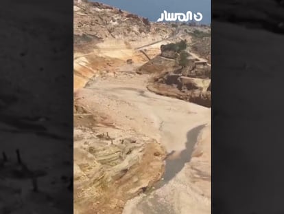 Vídeo | Las imágenes de la presa de Derna vacía después de que el agua que contenía arrasara la ciudad