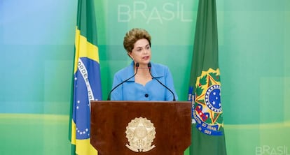 Dilma Rousseff, nesta segunda-feira em seu pronunciamento.