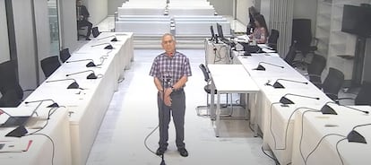 Pompeyo González, ante el tribunal de la Audiencia Nacional, este lunes.
