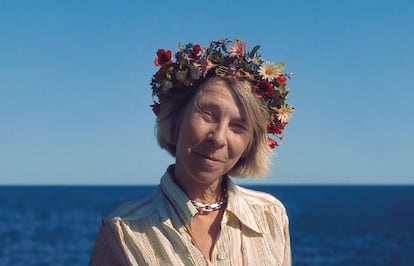 Tove Jansson, pictured on the island of Klovharu, in a photo taken by her brother, Per Olov Jansson.