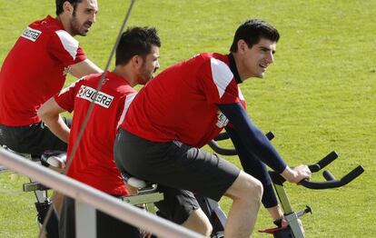 Courtois, en un entrenamiento