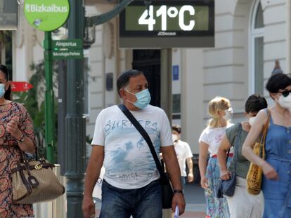 The temperature in Bilbao was close to the city's all-time high on Thursday.