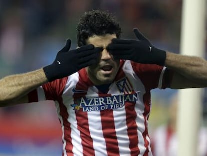 Diego Costa celebra el primer gol del partido.