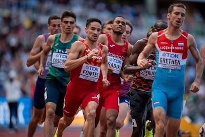 Ignacio Fontes, durante la primera ronda clasificatoria en Hayward Field (Eugene).