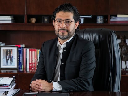 Marath Bolaños, secretario del Trabajo y Previsión Social, el 2 de mayo.