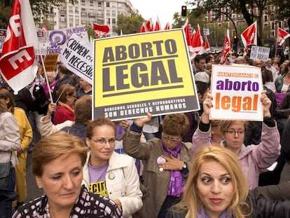 Una manifestación convocada en 2014 para celebrar la decisión del Gobierno de Rajoy de no modificar la ley del aborto de Zapatero.