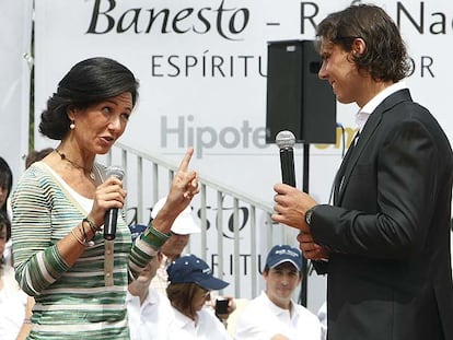 Ana Patricia Botín, presidenta de Banesto, con Rafael Nadal.
