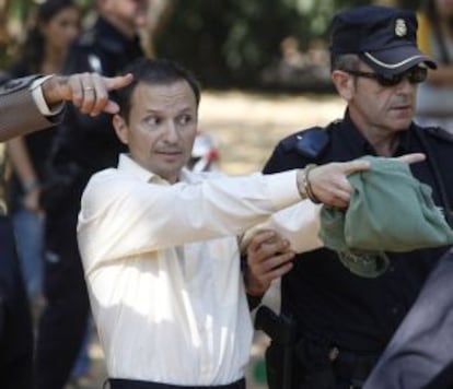 José Bretón, el día que participó en una reconstrucción de los hechos en el parque donde desaparecieron los niños.