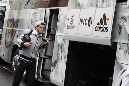 El futbolista galés del Real Madrid Gareth Bale a su llegada a Riazor.