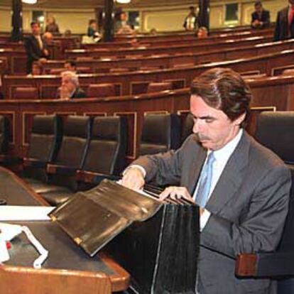 José María Aznar, en el pleno sobre crisis internacional.