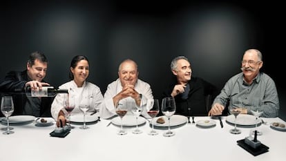 Josep Roca (El Celler de Can Roca); Elena y su padre, Juan Mari Arzak (Arzak); Ferran Adri&agrave; (elBulli), y Pedro Subijana (Akelarre).