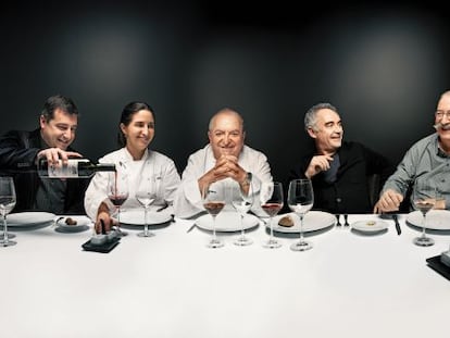 Josep Roca (El Celler de Can Roca); Elena y su padre, Juan Mari Arzak (Arzak); Ferran Adri&agrave; (elBulli), y Pedro Subijana (Akelarre).