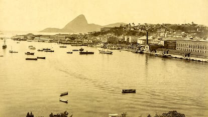 Porto do Rio de Janeiro no fim do século XIX: doenças chegavam do exterior a bordo de navios.