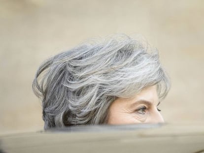 Theresa May, antes de su discurso sobre los planes brit&aacute;nicos para el Brexit. 