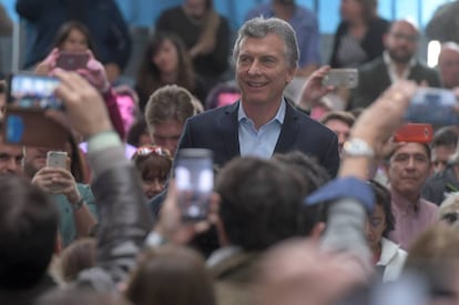 Mauricio Macri em Buenos Aires, durante a apresentação de um plano que simplifica a inscrição de novas empresas.