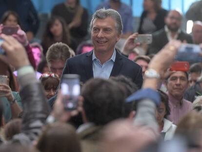 Mauricio Macri em Buenos Aires, durante a apresentação de um plano que simplifica a inscrição de novas empresas.