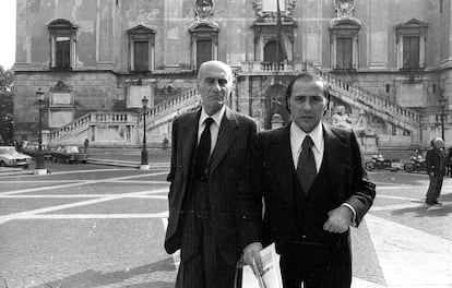 Indro Montanelli y Silvio Berlusconi