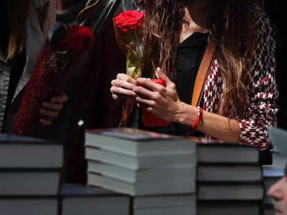 Una paradeta de llibres del passat Sant Jordi.