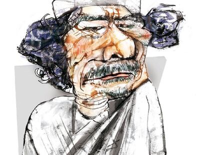 Caricatura de Gadafi