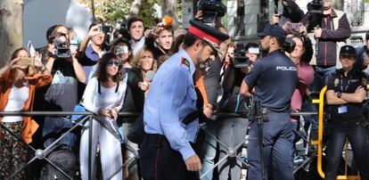 El jefe de los Mossos d&#039;Esquadra, Josep Llu&iacute;s Trapero, a su salida de la Audiencia Nacional