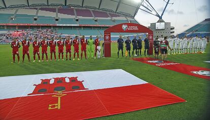 Gibraltar, ante Polonia en su primer partido oficial. 