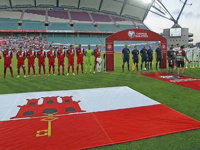 Gibraltar, ante Polonia en su primer partido oficial. 