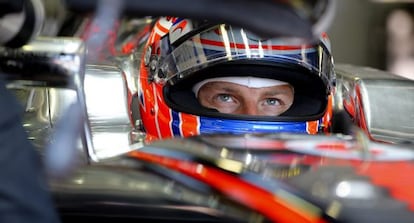 Button, de McLaren Mercedes, durante los entrenamientos libres