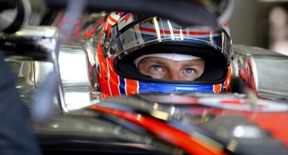 Button, de McLaren Mercedes, durante los entrenamientos libres