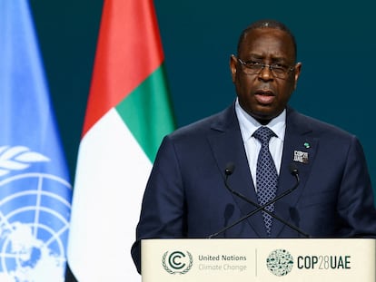 El presidente de Senegal, Macky Sall, interviene en la Cumbre del Clima COP28 el pasado 1 de diciembre en Dubai.