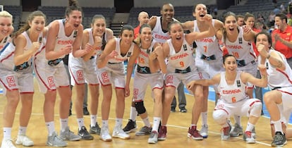 Las jugadoras españolas celebran el pase a la final