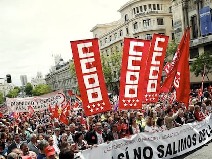 Manifestación del Primero de Mayo, en Madrid.