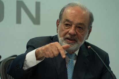 Carlos Slim, este lunes en Ciudad de México.