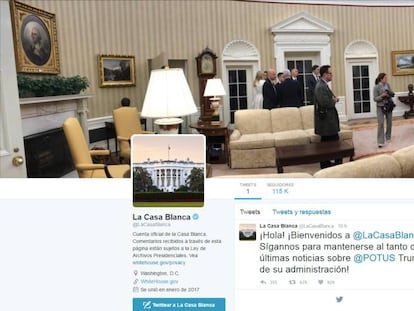 This is how the new Spanish-language White House Twitter account looks.