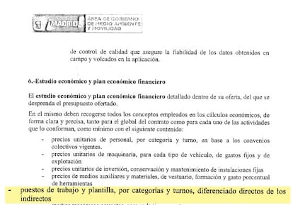 Hoja del pliego que especifica que se detalle el n&uacute;mero de empleados.