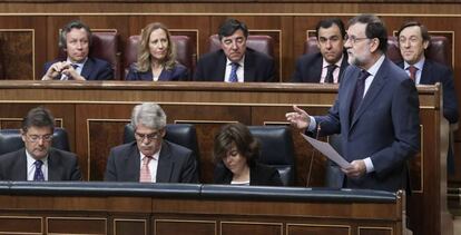 Intervención de Mariano Rajoy en una sesión de control al Gobierno.