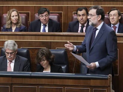 Intervenci&oacute;n de Mariano Rajoy en una sesi&oacute;n de control al Gobierno. 