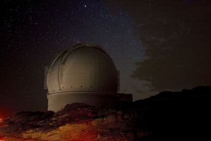 Vista nocturna desde el Observatorio del Roque de los Muchachos, en la isla de La Palma