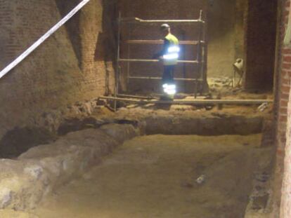 Restos arqueológicos del hospital del Buen Suceso en la Puerta del Sol.