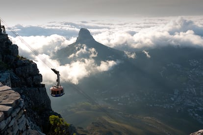 Las vistas de Table Mountain desde el teleférico.