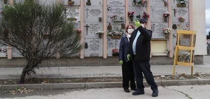 Imagen tomada en un cementerio de Madrid.