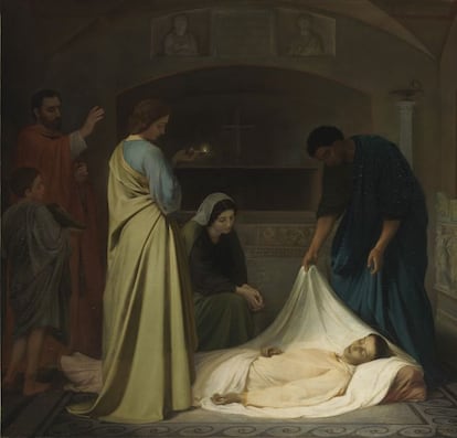 'Entierro de san Lorenzo en las catacumbas de Roma'  1862, Madrid, Museo del Prado