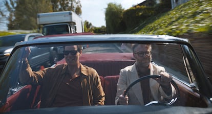 Ike Barinholtz y Seth Rogen, en el episodio 'El plano secuencia' de la serie 'The Studio', rodado en plano secuencia.