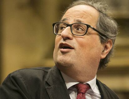 Quim Torra el febrer passat al Parlament.