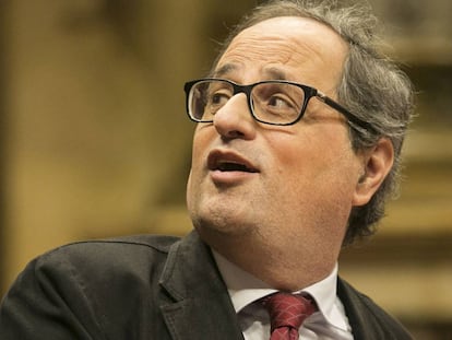 Quim Torra el febrer passat al Parlament.