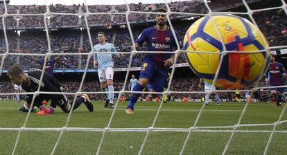 Luis Suarez, tras marcar el segundo gol del Barcelona ante el Celta.