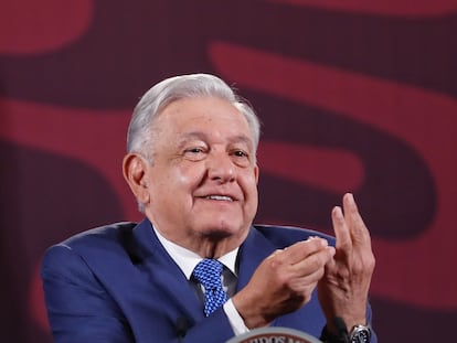 Andrés Manuel López Obrador habla durante su rueda de prensa matutina del pasado 1 de febrero, en Ciudad de México.