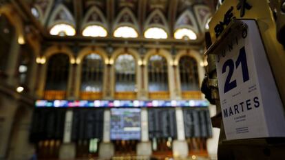 Interior de la Bolsa de Madrid.